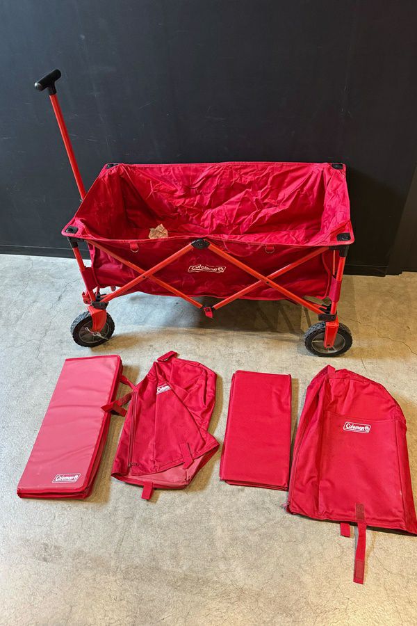 送料無料】◇Coleman コールマン アウトドアワゴン レッド テーブル